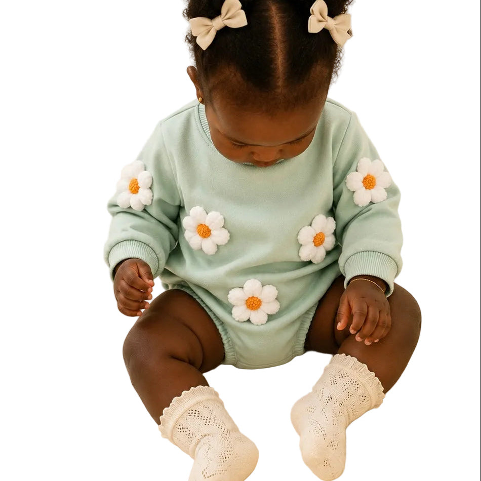 Coral Daisy Romper