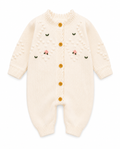 Knit Babygrow With Floral Detail