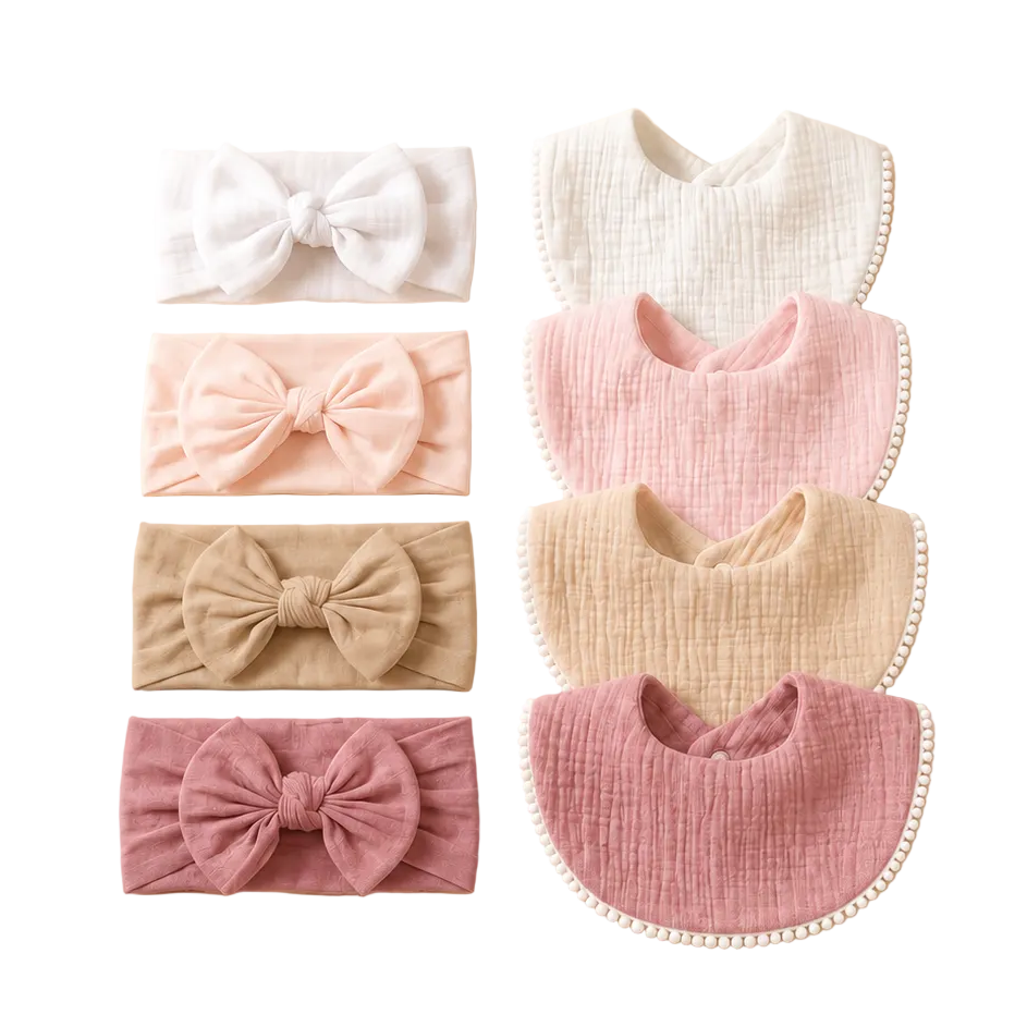 Muslin Bib + Headband Set